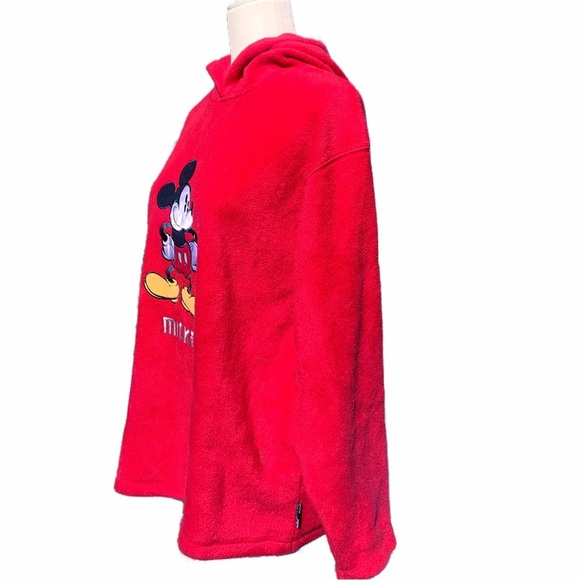 Disney Mickey Mouse Fleece Hoodie Small Oversized Red Disney World - Picture 2 of 7